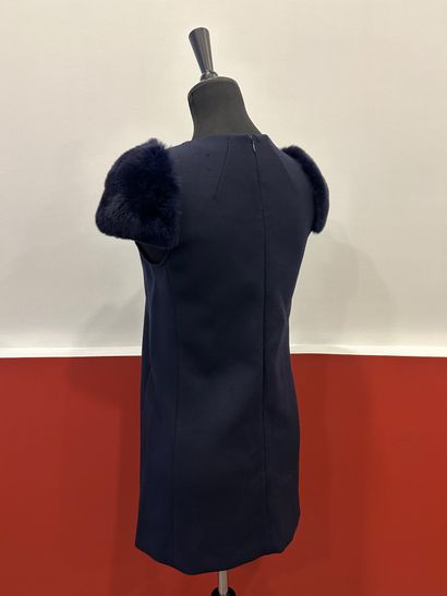 TARA JARMON 
Navy wool and polyester dress,...