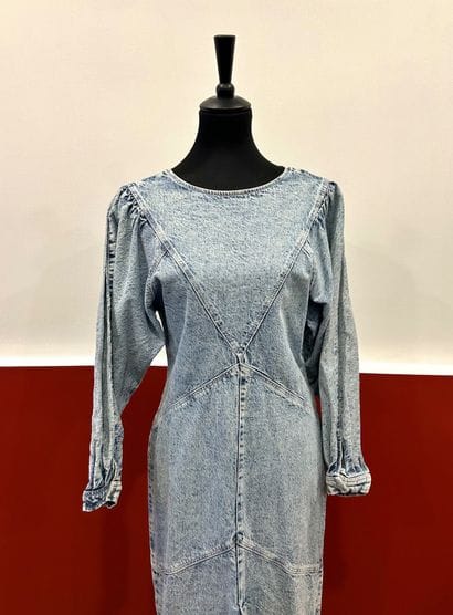 ISABEL MARANT 
Denim dress with puffed sleeves...