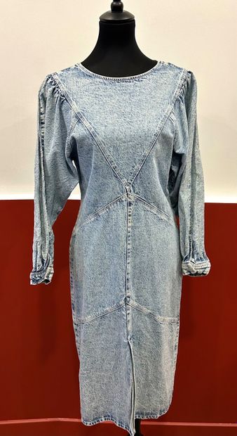 ISABEL MARANT 
Denim dress with puffed sleeves...