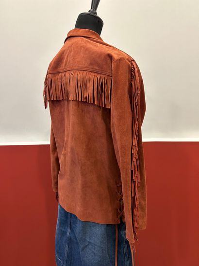 ROSEANNA 
100% terracotta suede fringed jacket...