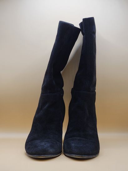 SERGIO ROSSI 
Pair of black suede ankle boots...