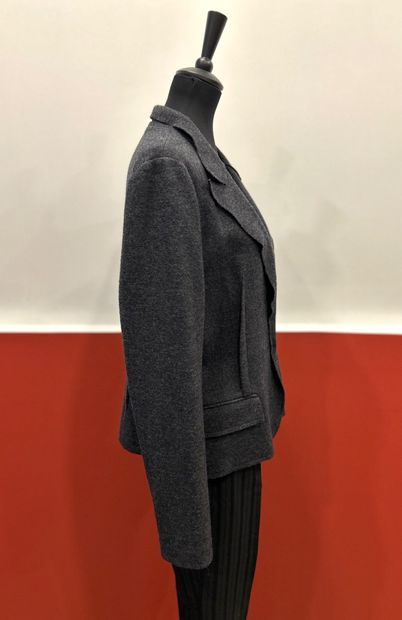 LANVIN
Grey 100% wool jacket with two patch...