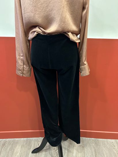 JOSEPH 
Black velvet flared pants with zip...