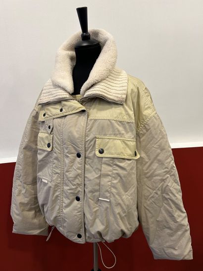 ISABEL MARANT 
Nylon and beige lambskin bomber...