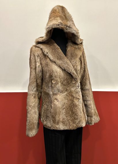 STELLA FOREST 
Short hooded jacket in rabbit...