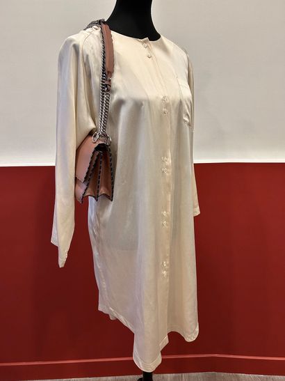 LES FOLIES D'ELODIE 
Beige 100% silk dress...