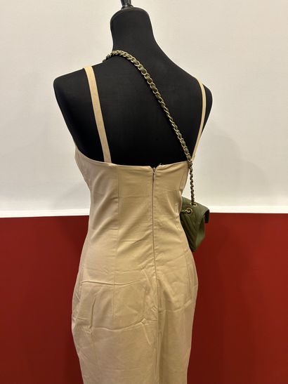 DOLCE & GABBANA 
Strapless dress in beige...
