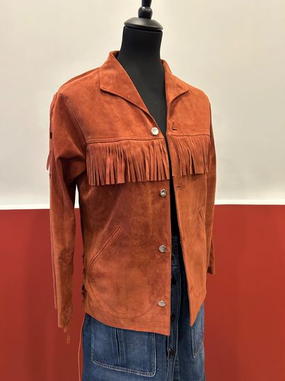 ROSEANNA 
100% terracotta suede fringed jacket...