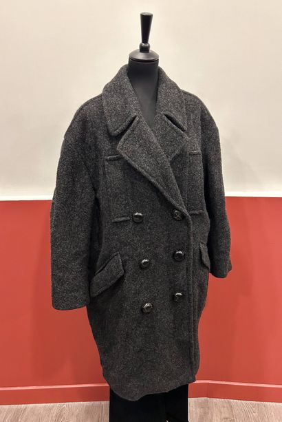 ISABEL MARANT 
Gray boiled wool coat with...