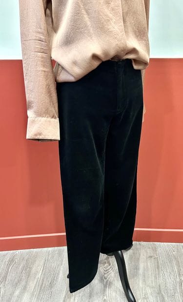 JOSEPH 
Black velvet flared pants with zip...