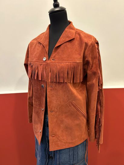 ROSEANNA 
100% terracotta suede fringed jacket...