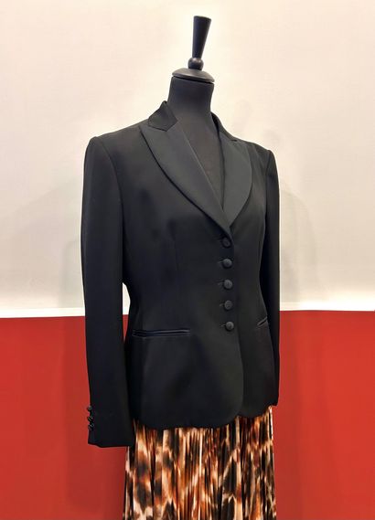 MOSCHINO
Black 100% virgin wool blazer with...