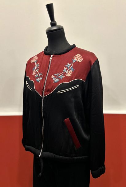 ISABEL MARANT 
Burgundy and black bomber...