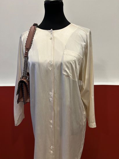 LES FOLIES D'ELODIE 
Beige 100% silk dress...