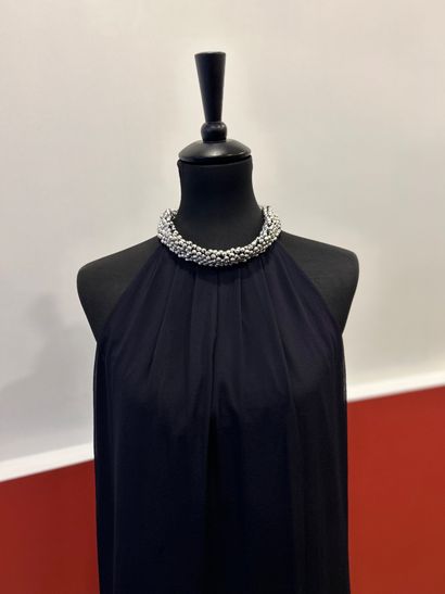 DIANE VON FURSTENBERG 
Black 100% silk dress...