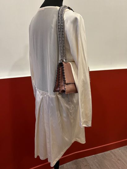 LES FOLIES D'ELODIE 
Beige 100% silk dress...