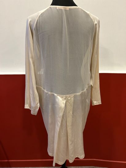 LES FOLIES D'ELODIE 
Beige 100% silk dress...