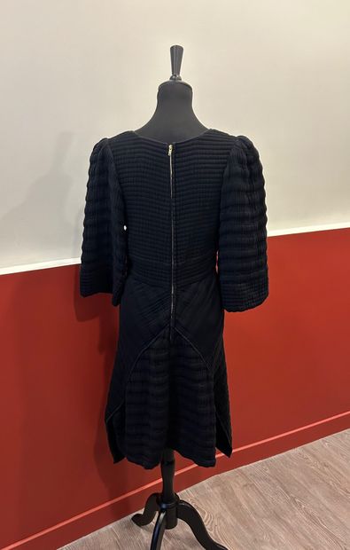 ISABEL MARANT 
Flared dress in black waffle...