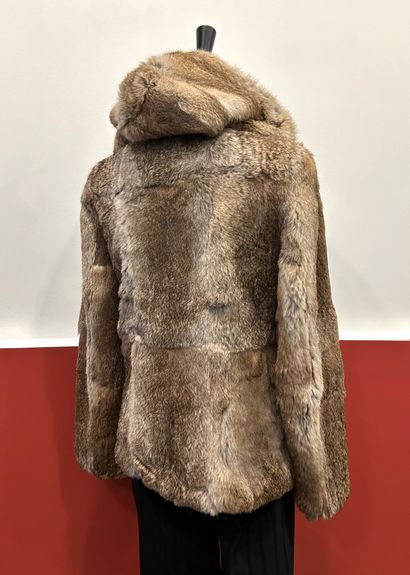 STELLA FOREST 
Short hooded jacket in rabbit...