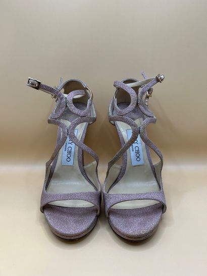 JIMMY CHOO 
Paire de sandales à talons en...