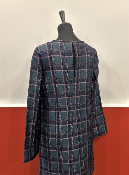 MARNI 
robe bleue, verte et cuivre en acétate,...