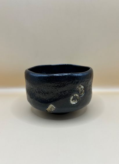 JAPAN 
Black glazed stoneware 