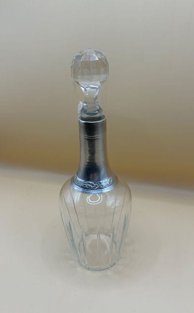 Small crystal and silver (950/1000) decanter...