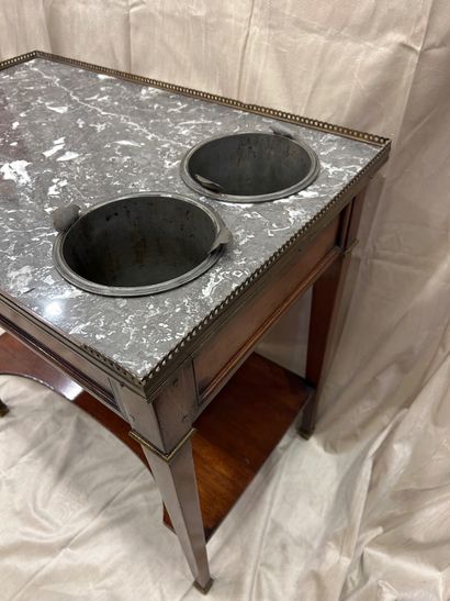 Moulded mahogany refreshment table opening...