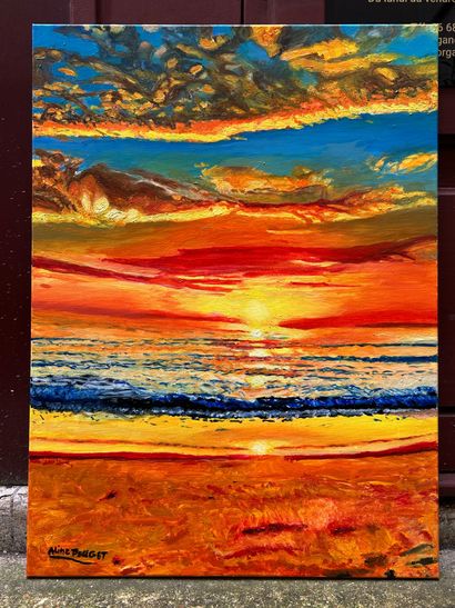Aline POUGET (b. 1955) 
Study of a sunset,...