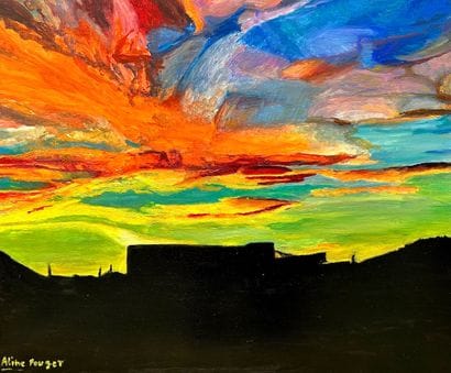 Aline POUGET (b. 1955) 
Sunset, 2022
Oil...