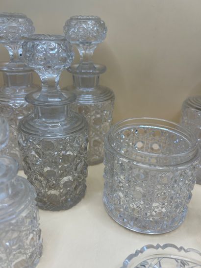 BACCARAT 
Cut crystal toilet set including...