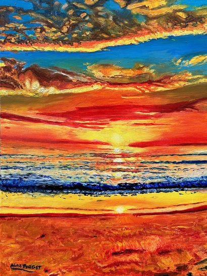 Aline POUGET (b. 1955) 
Study of a sunset,...