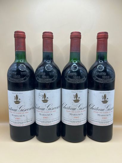 4 bouteilles, Margaux, Château Giscours,...