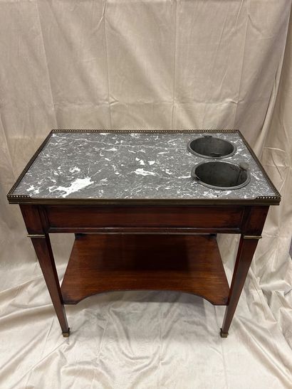 Moulded mahogany refreshment table opening...