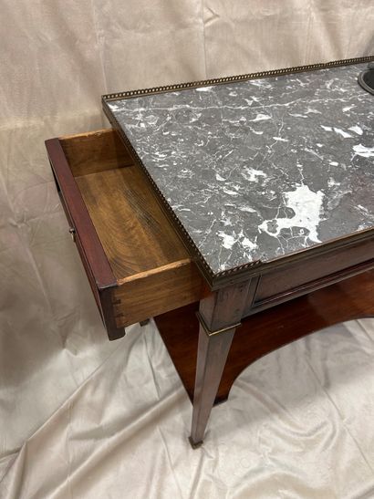 Moulded mahogany refreshment table opening...