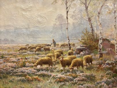 Edouard PAIL (1851-1916)
Landscape with sheep...