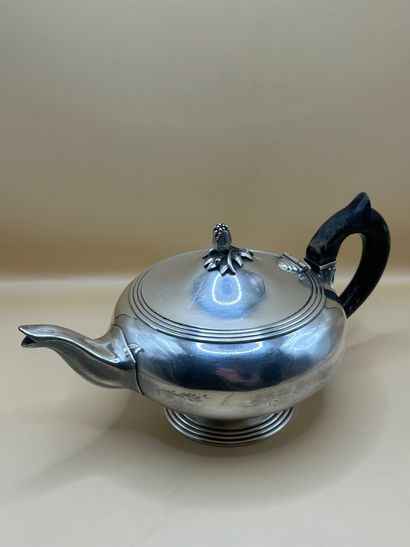 CHRISTOFLE 
Silver-plated teapot of the triple...
