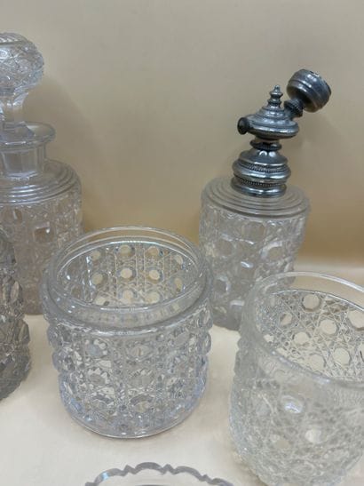 BACCARAT 
Cut crystal toilet set including...