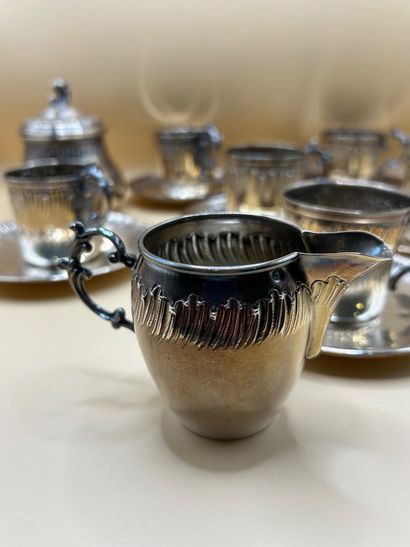 Set of six cups, six saucers, a milk jug...