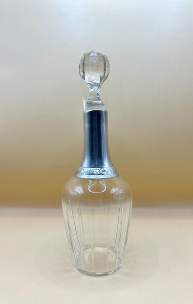 Small crystal and silver (950/1000) decanter...