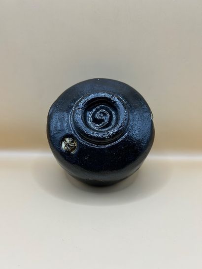 JAPAN 
Black glazed stoneware 