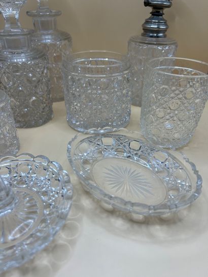 BACCARAT 
Cut crystal toilet set including...