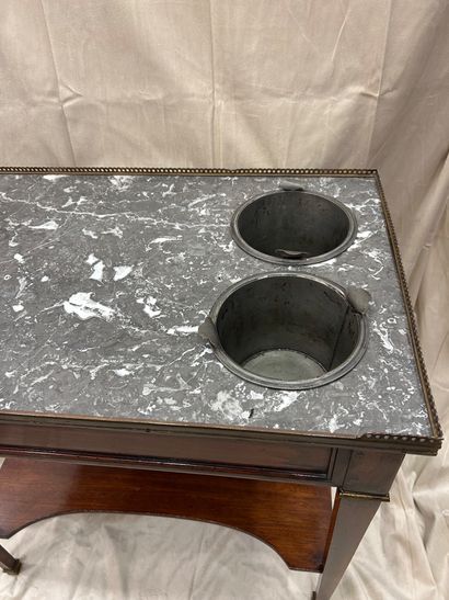 Moulded mahogany refreshment table opening...