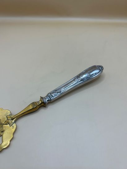 Filled silver and vermeil (950/1000) pie...