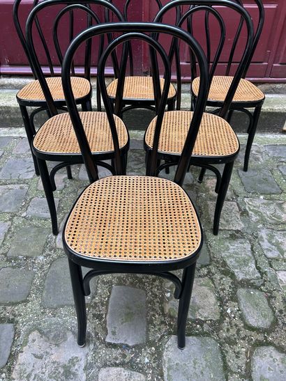 Suite of six blackened bentwood 
