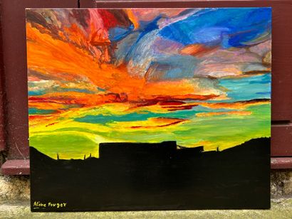 Aline POUGET (b. 1955) 
Sunset, 2022
Oil...