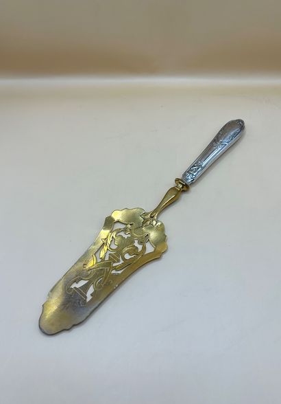 Filled silver and vermeil (950/1000) pie...