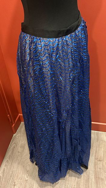 MANOUSH 
Long tutu skirt with hand-sewn blue...