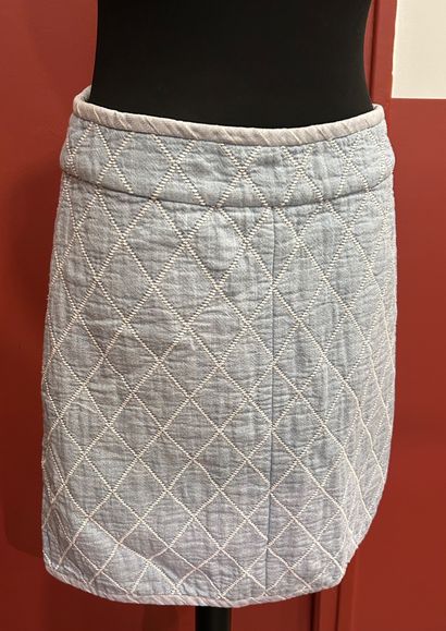 SANDRO 
100% cotton skirt with white overstitched...