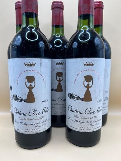 Lot of 6 bottles, Pauillac, Château Clerc...